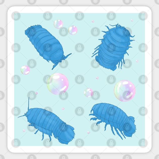 Blue Isopods and Bubbles Sticker by TrapperWeasel